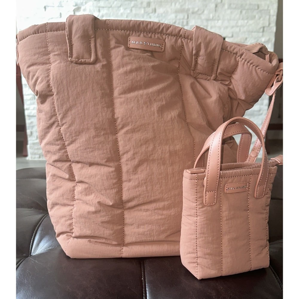 Max Studio Blush Tote and Mini Bag Set